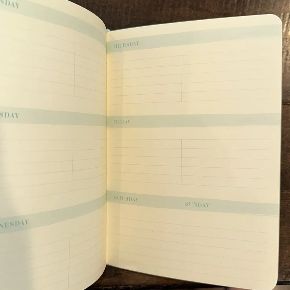 Small size Floral Planner with Pink and Blue Accents